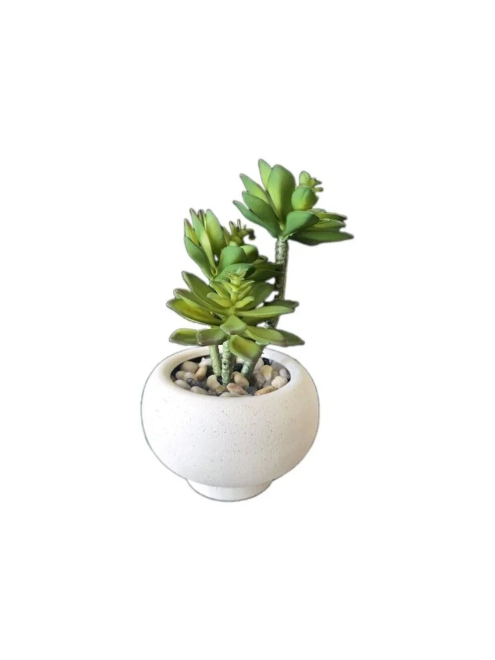 New Artificial Succulent In White Pot Desk Tabletop Fake Plant Room Home Decor